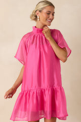 Pretty In Presence Pink Organza Mini Dress