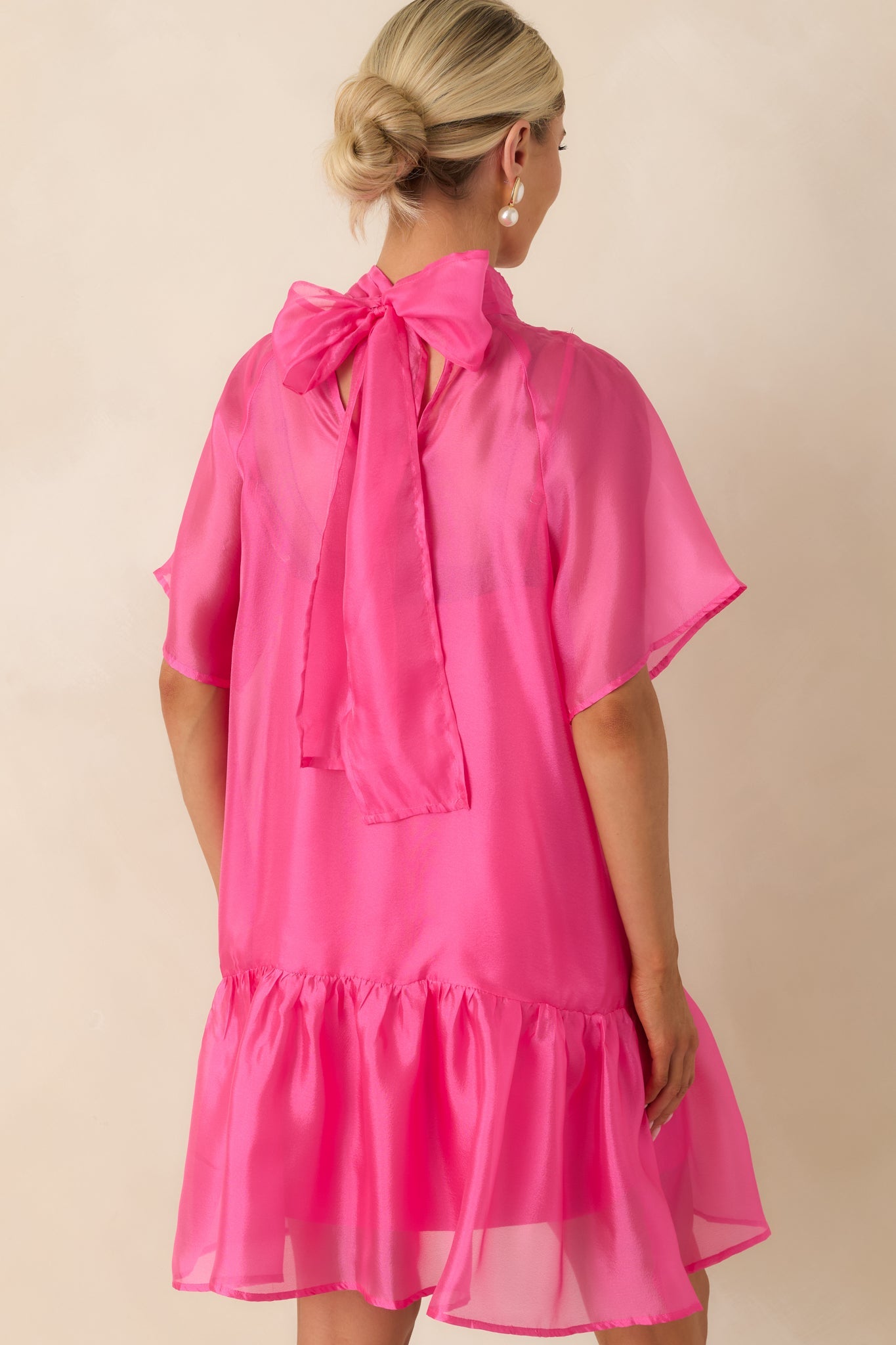 Pretty In Presence Pink Organza Mini Dress