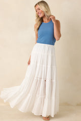 Z Supply Boa Lake Blue Cotton Ribbed Tank