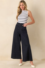 Daylight Glimmer Navy Wide Leg Pants