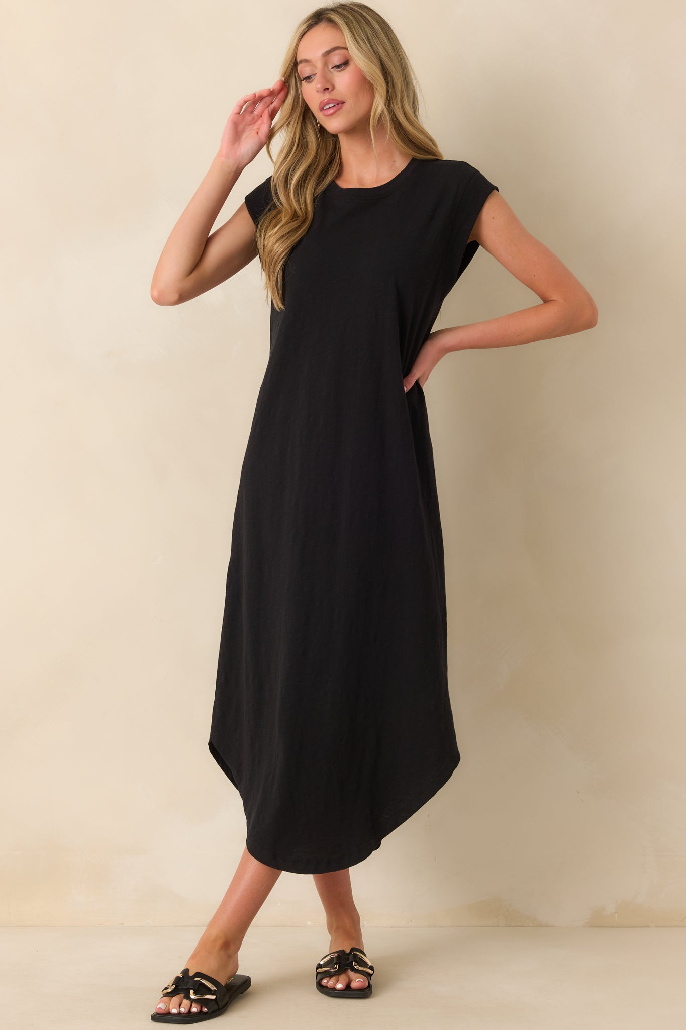 Z Supply Black Cotton Calabasas Midi Dress