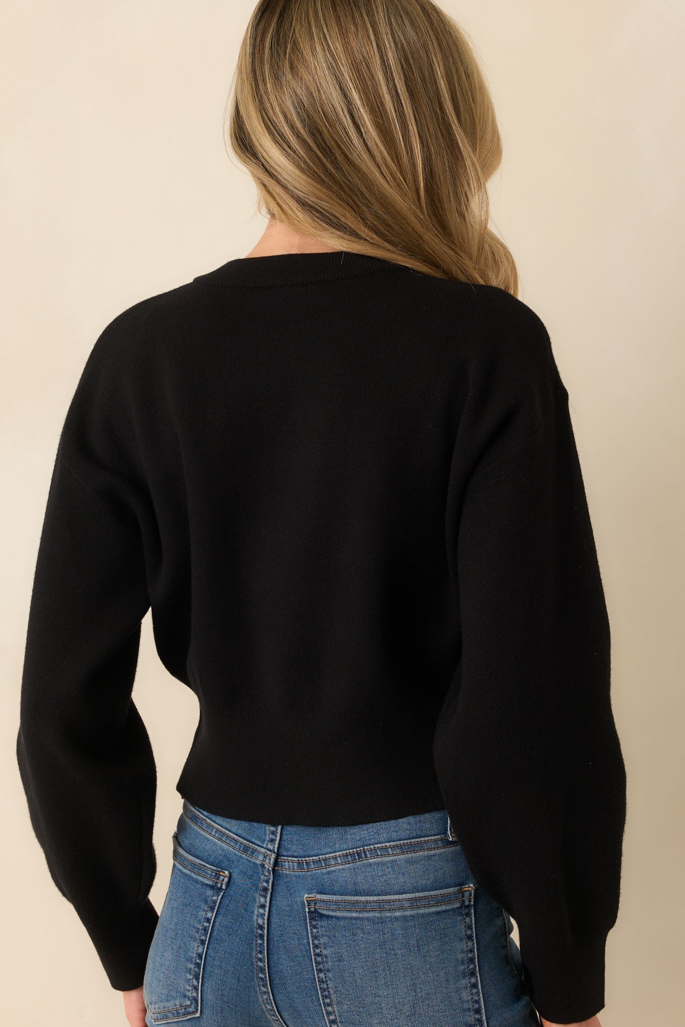 Kind Of Comforting Black Button Front Long Sleeve Cardigan