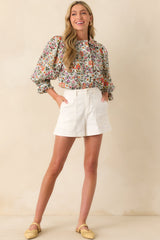 For The Moment Ivory High Waisted Patch Pocket Shorts