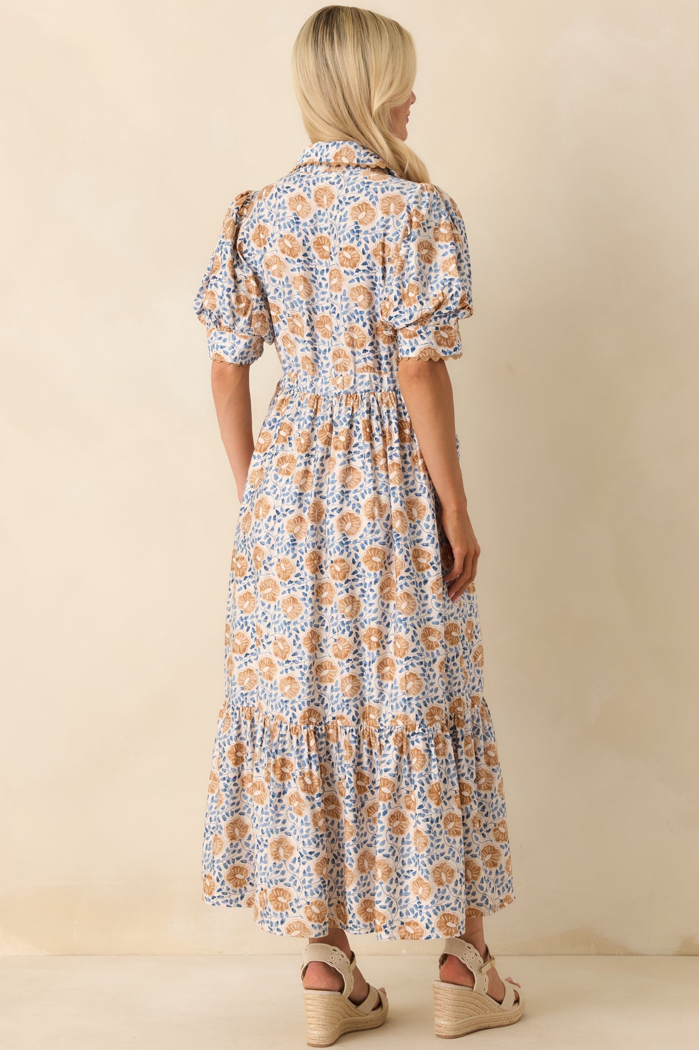 Today Is The Day Honey Yellow Multi Floral Print Maxi Shirt Dress