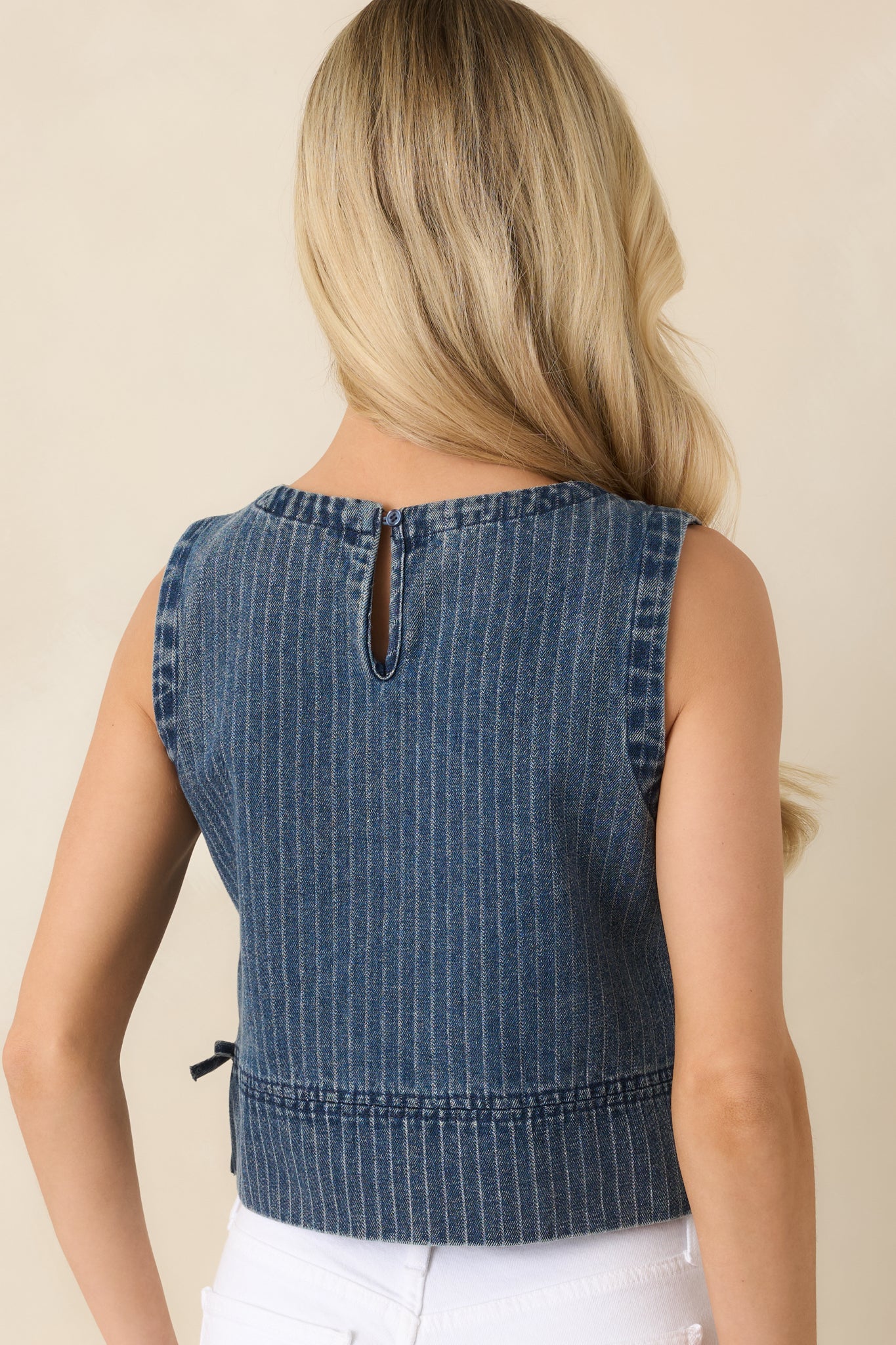 The County Line Indigo Stripe Cotton Denim Tank