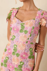 My Debut Lavender Embroidered Floral Midi Dress