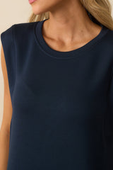 Between Now And Then Navy Cotton Sleeveless Maxi Dress