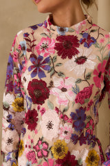 Petals Of Time Fuchsia Multi Floral Mini Dress