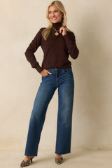 Comfortable Charm Dark Brown Turtleneck Sweater