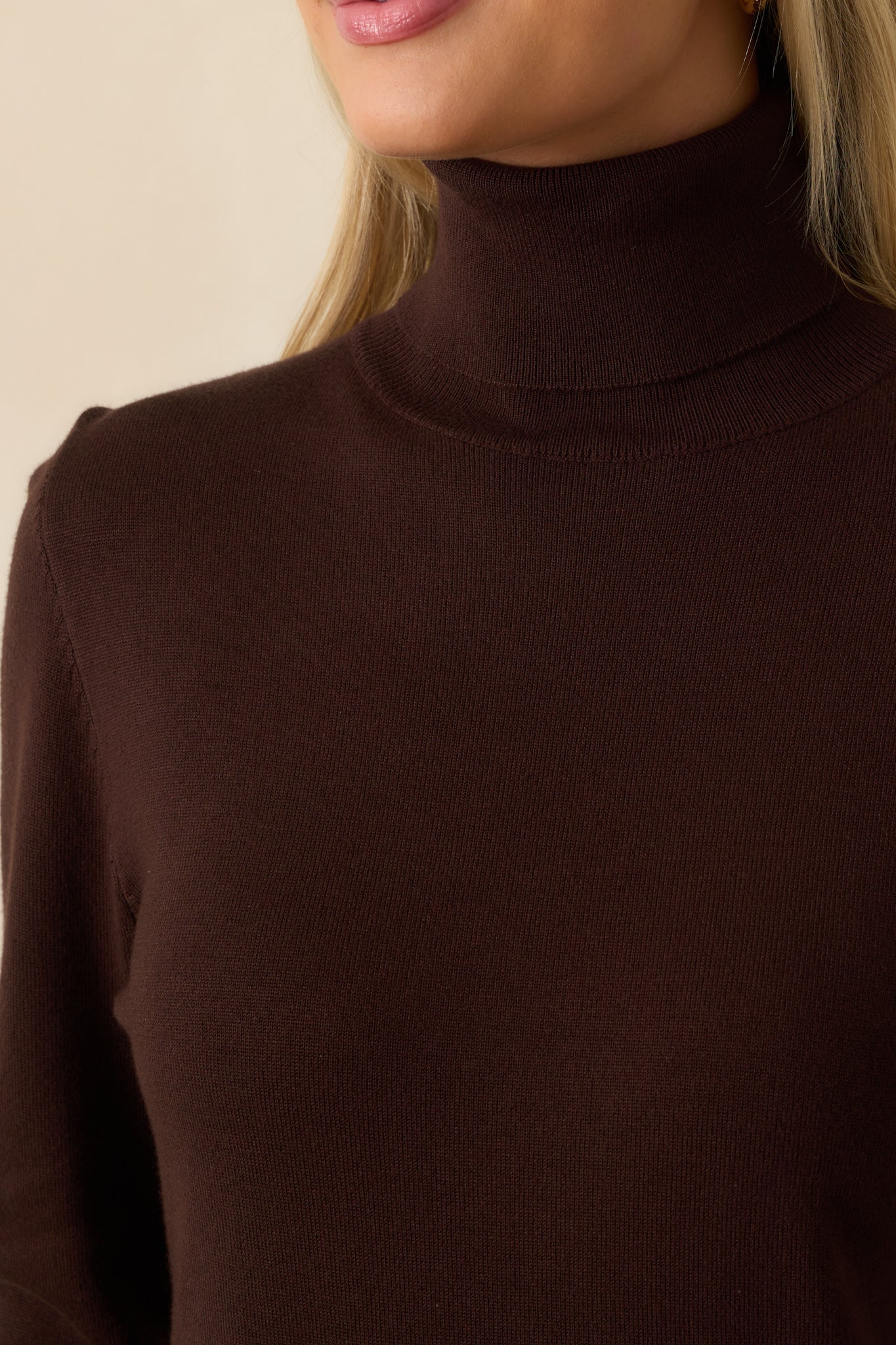 Comfortable Charm Dark Brown Turtleneck Sweater