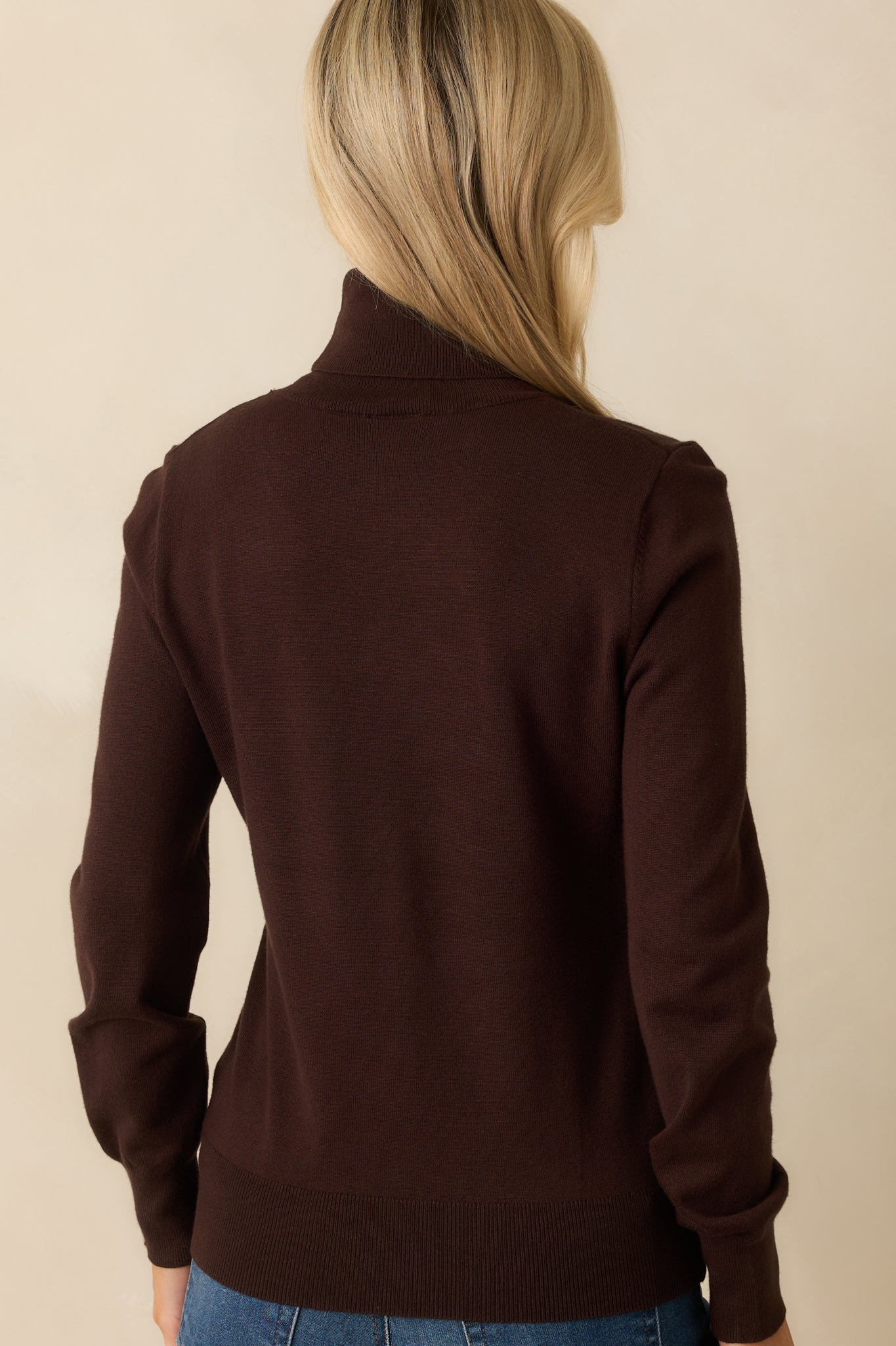 Comfortable Charm Dark Brown Turtleneck Sweater