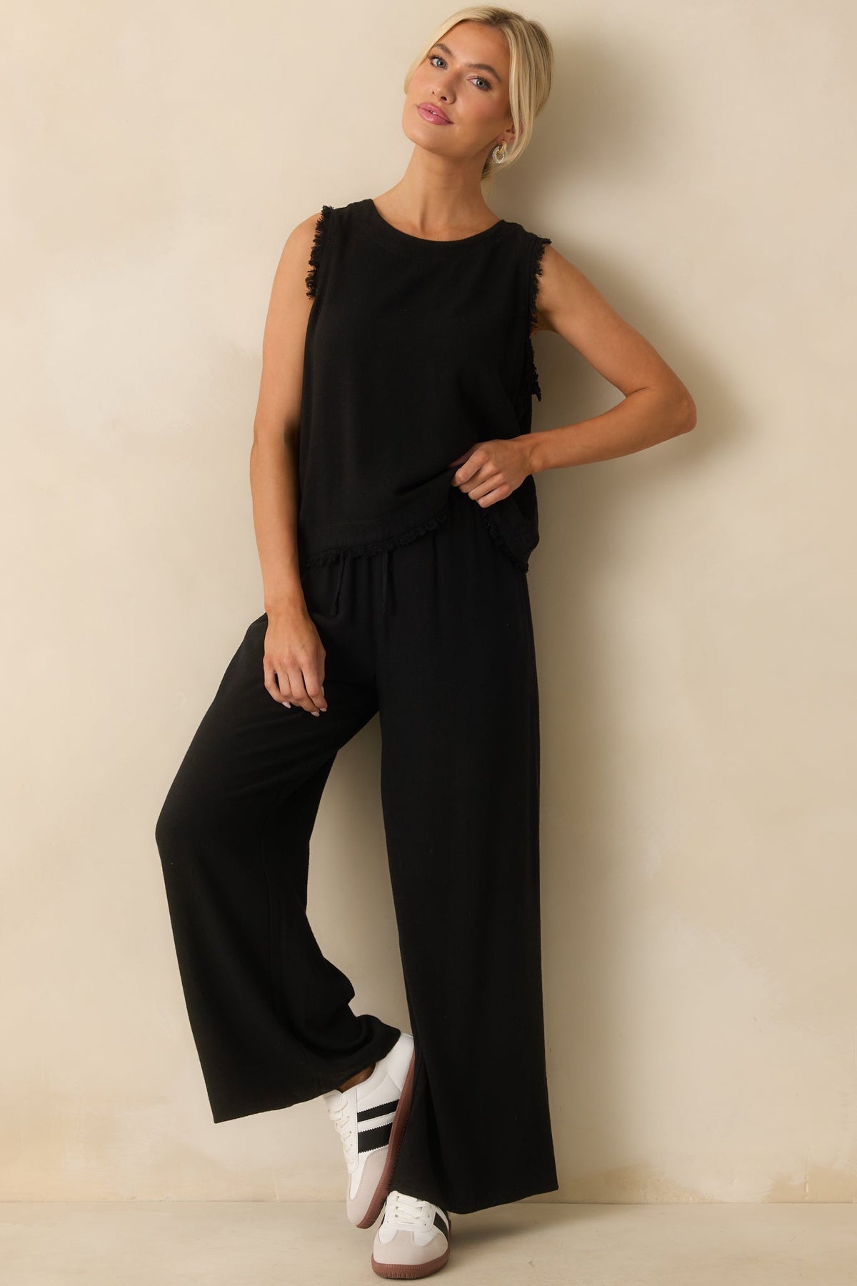 Pebble Pathway Black Tank Top