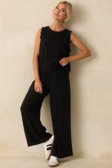 Pebble Pathway Black Tank Top
