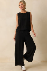 Neutral Nomad Black Linen Blend Pants