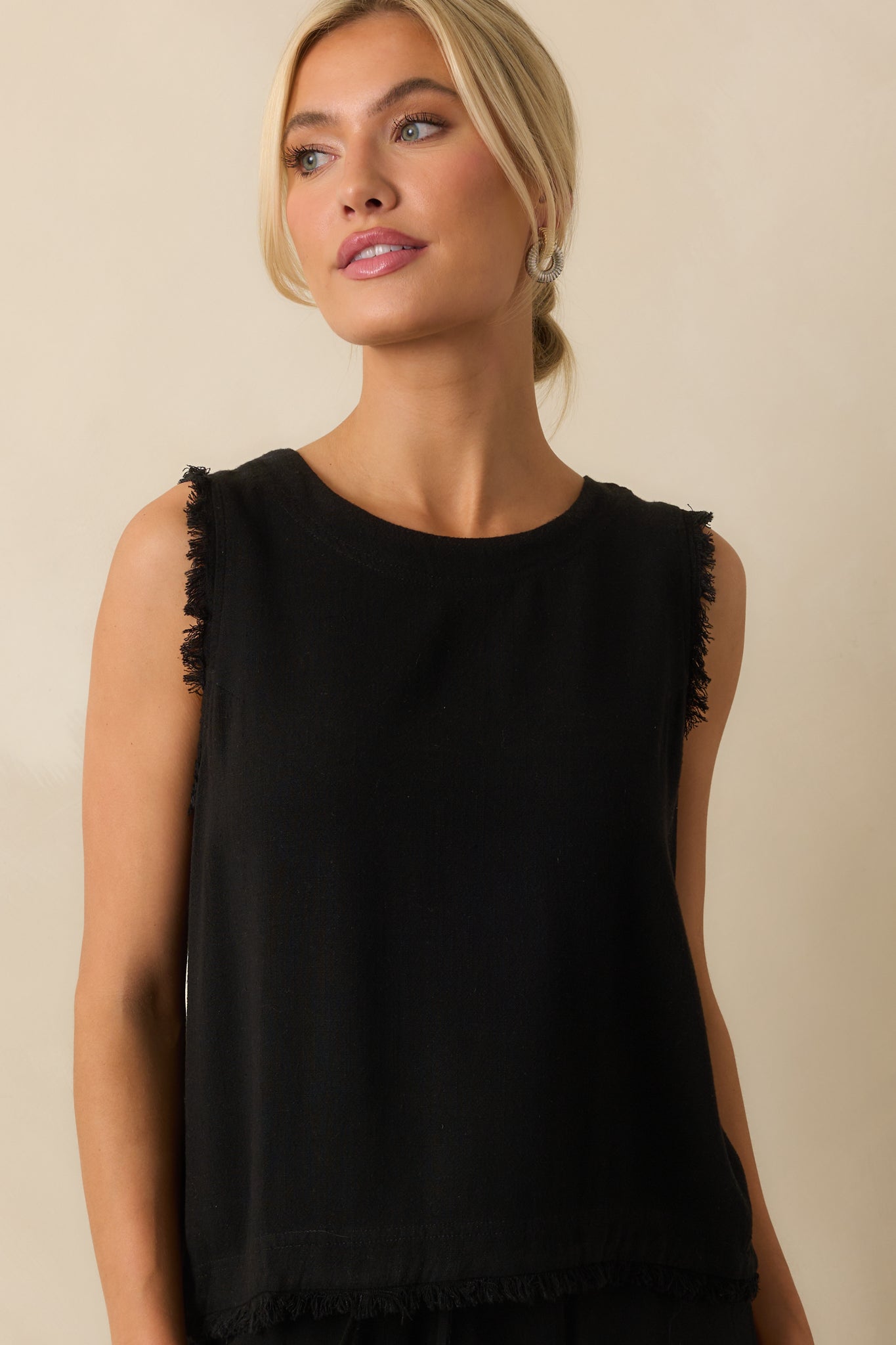 Pebble Pathway Black Tank Top