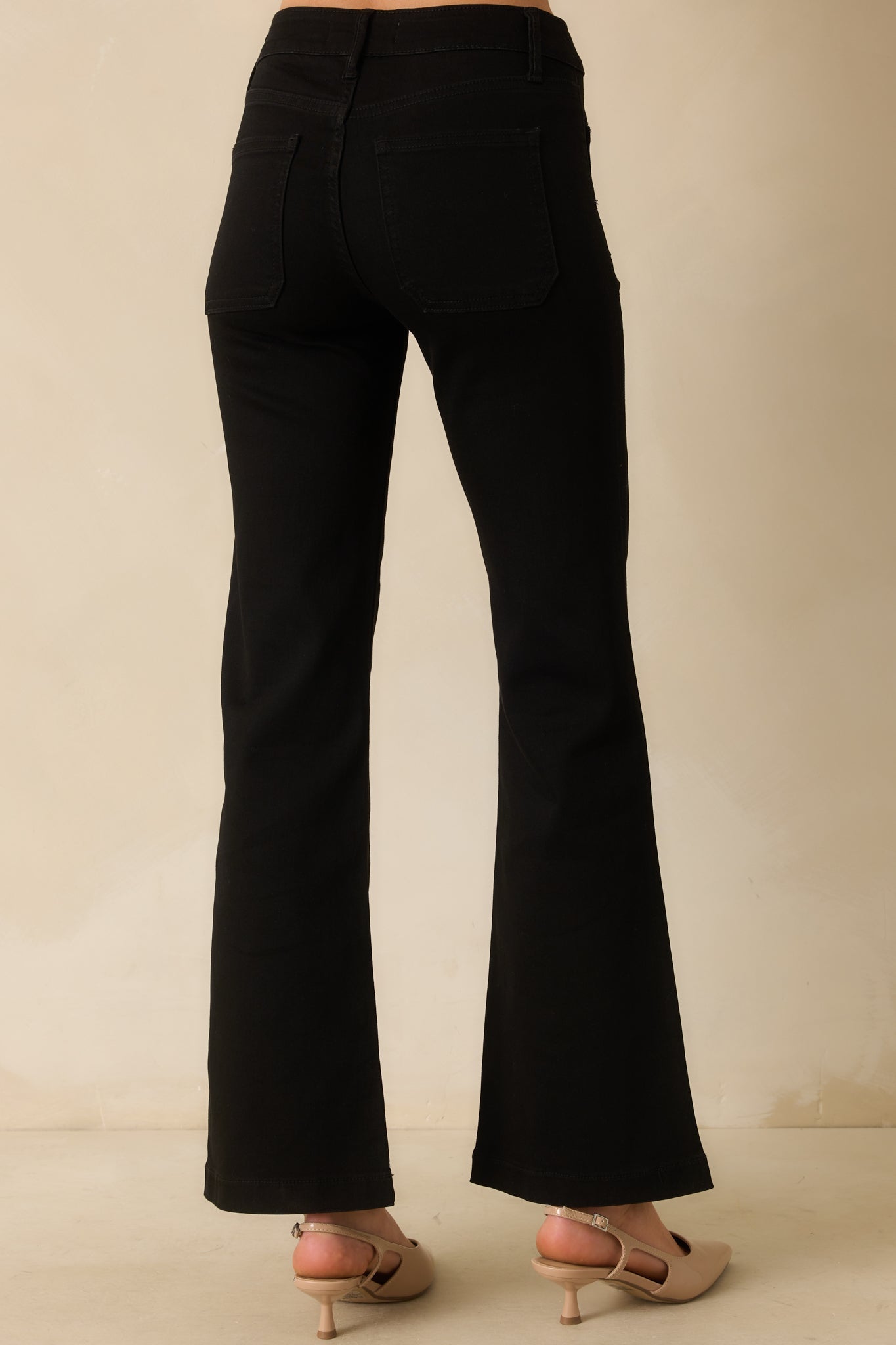 Never Let You Down Black Cotton High Waisted Flare Jeans