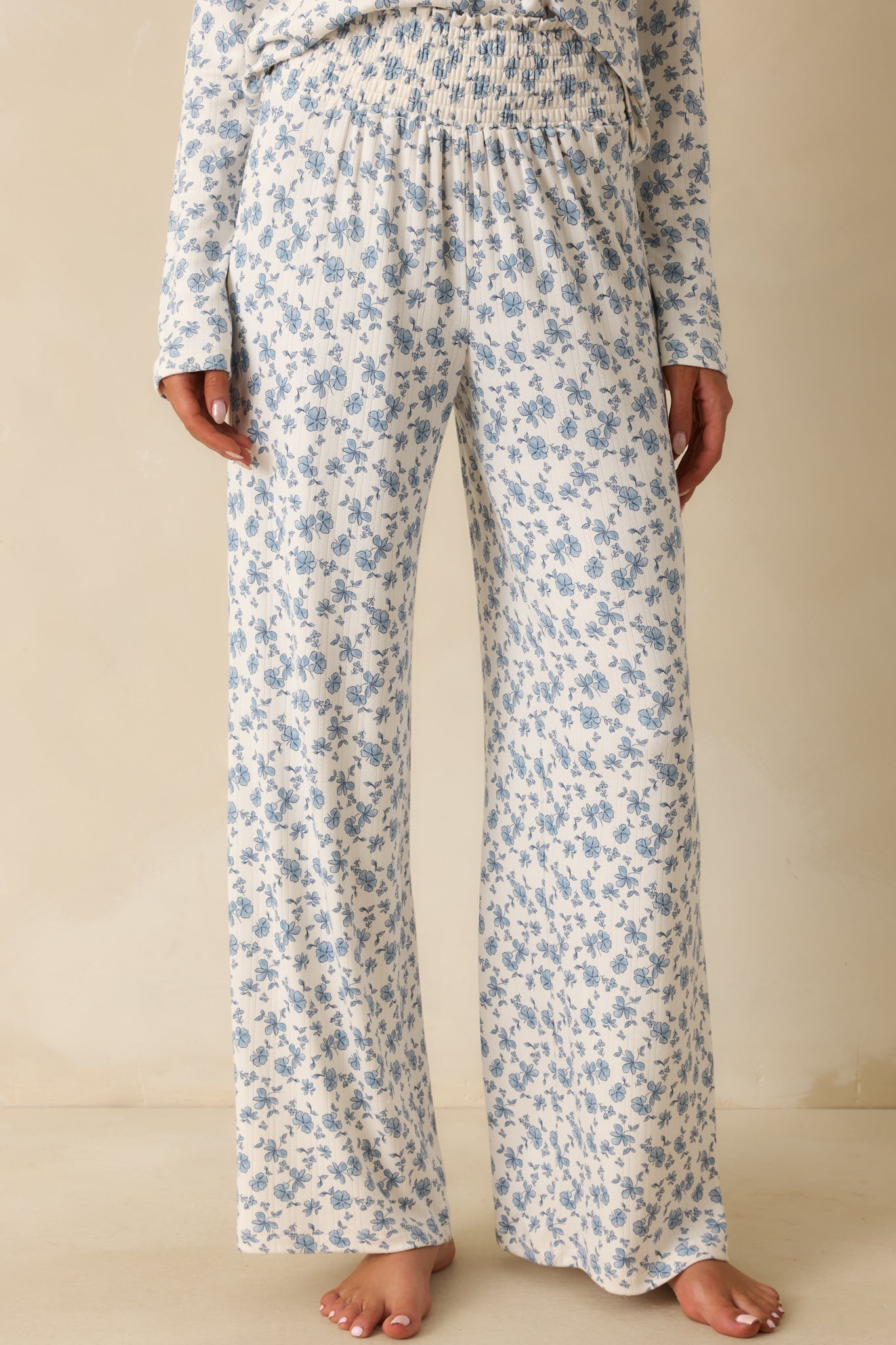 Z Supply Blue Dawn Smocked Ditsy Floral Pants