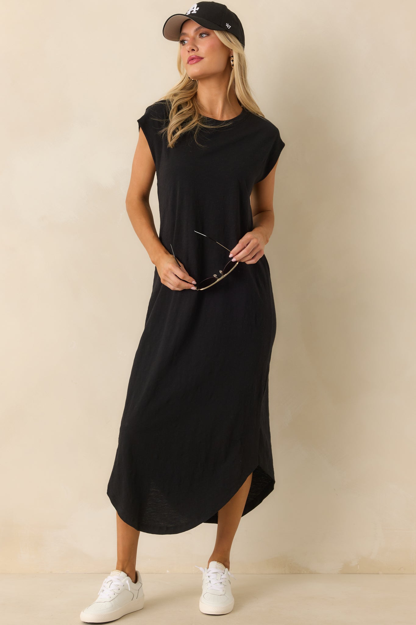 Z Supply Black Cotton Calabasas Midi Dress