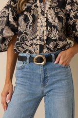 The Way She Carries Herself Black Faux Leather Belt