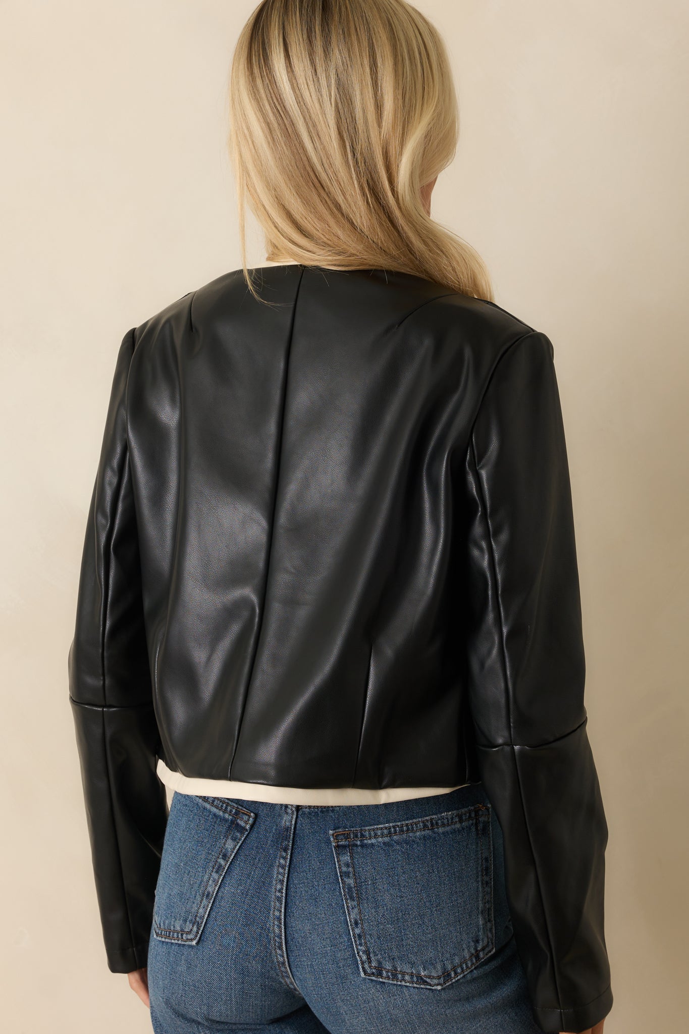 Time For Something New Black Faux Leather Jacket