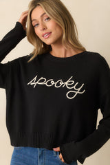 Z Supply Black Knit Cotton Sienna Spooky Sweater