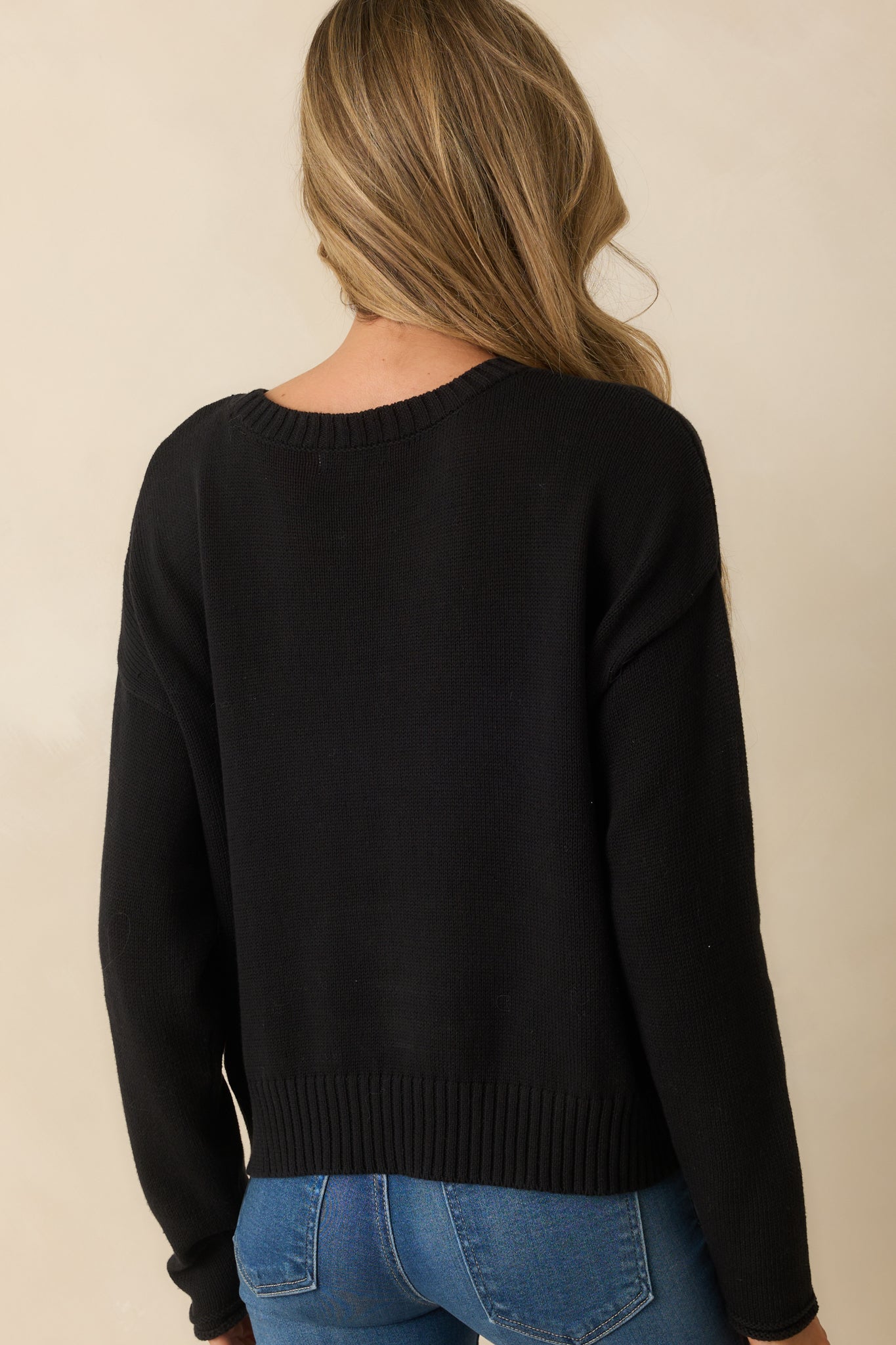 Z Supply Black Knit Cotton Sienna Spooky Sweater