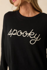 Z Supply Black Knit Cotton Sienna Spooky Sweater