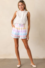 Alston Easter Soiree Plaid Cotton Cuffed Shorts