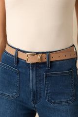 Thought You'd Notice Beige Faux Leather Belt