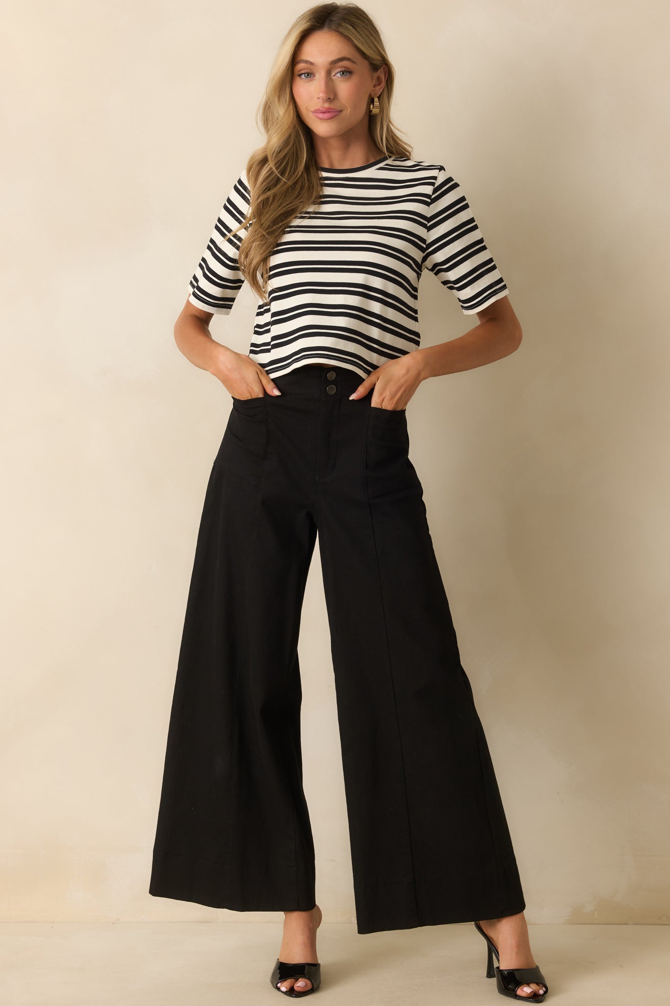 Staple The Label Black Stripe Elara Crop Tee
