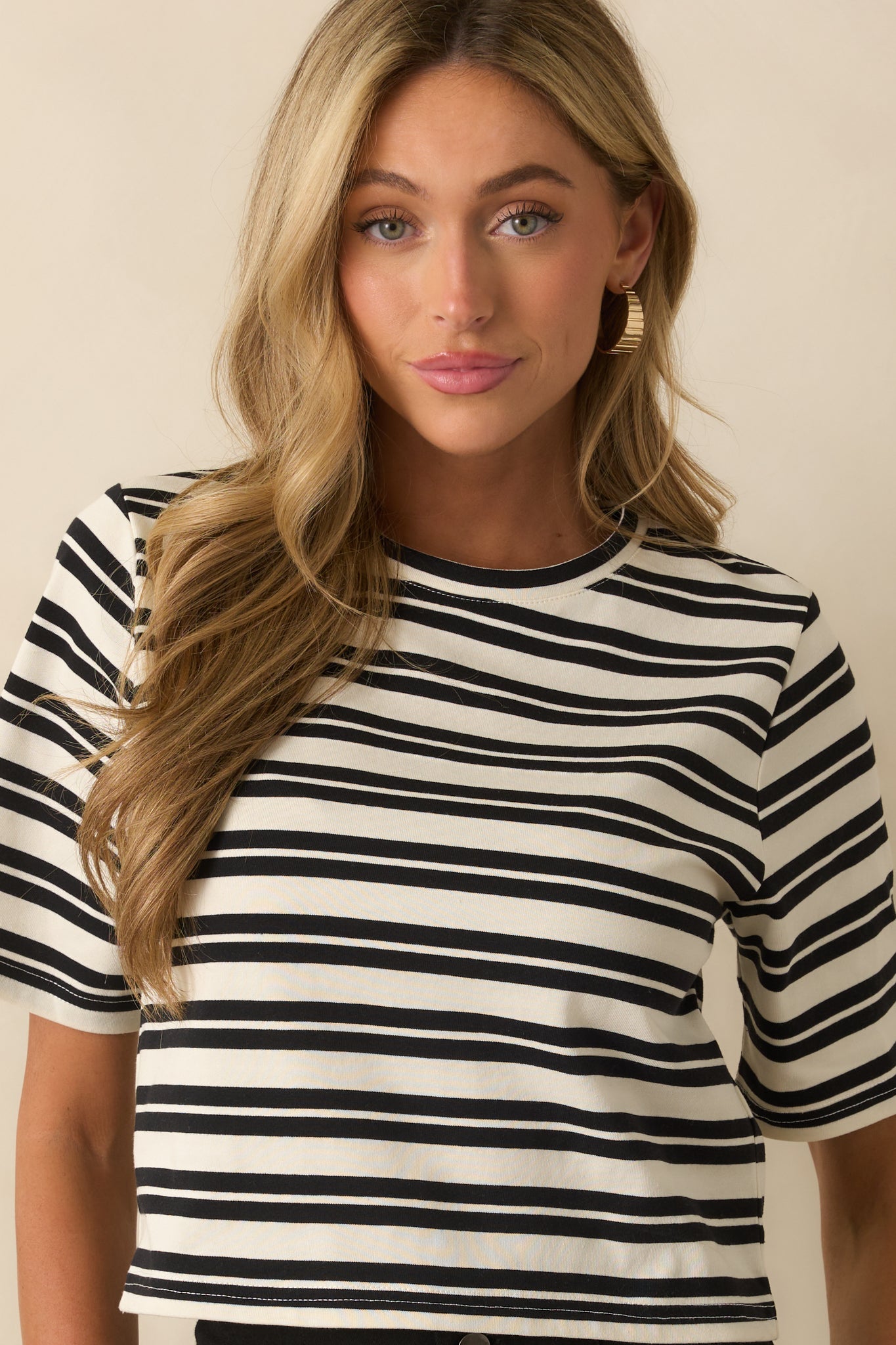 Staple The Label Black Stripe Elara Crop Tee