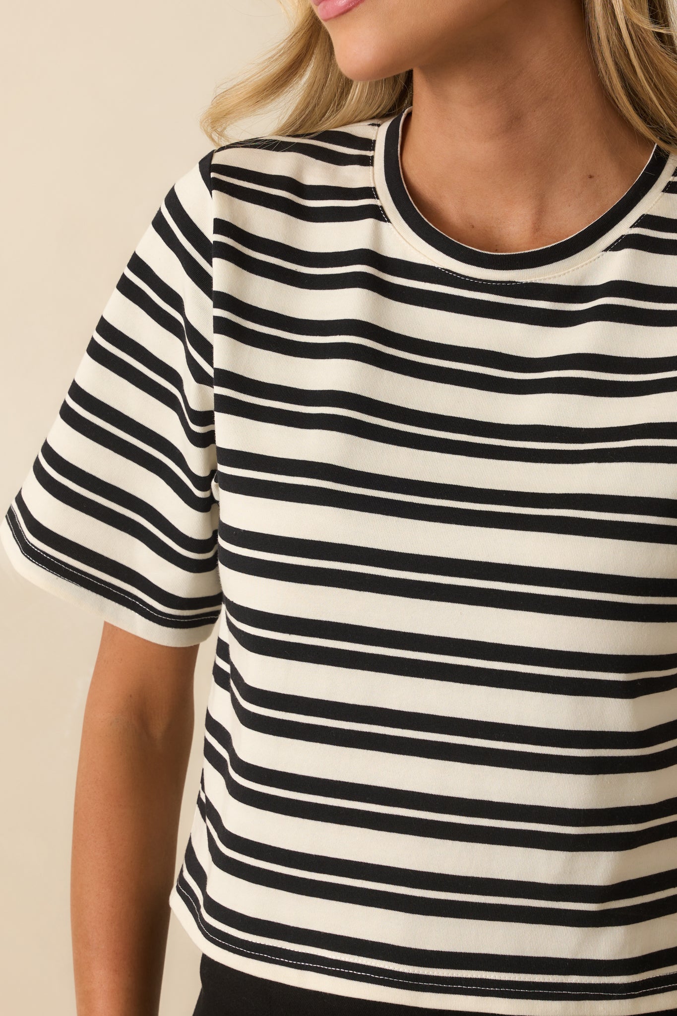 Staple The Label Black Stripe Elara Crop Tee