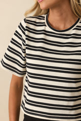 Staple The Label Black Stripe Elara Crop Tee
