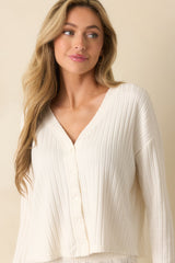 Z Supply Ivory Mara Silky Rib Cardigan