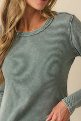 Z Supply Sage Green Cotton Arlet Mini Thermal Top