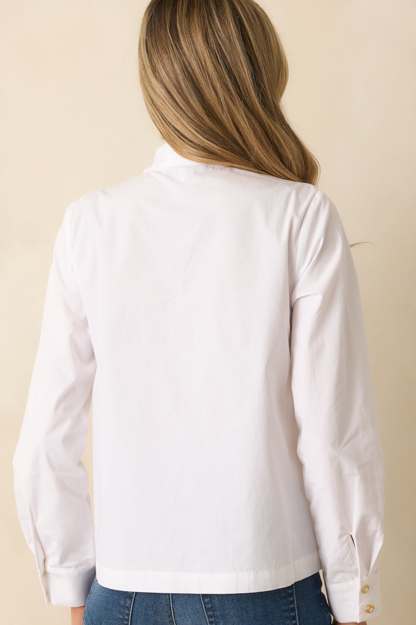 Prosperina Wilshire White Cotton Bow Top