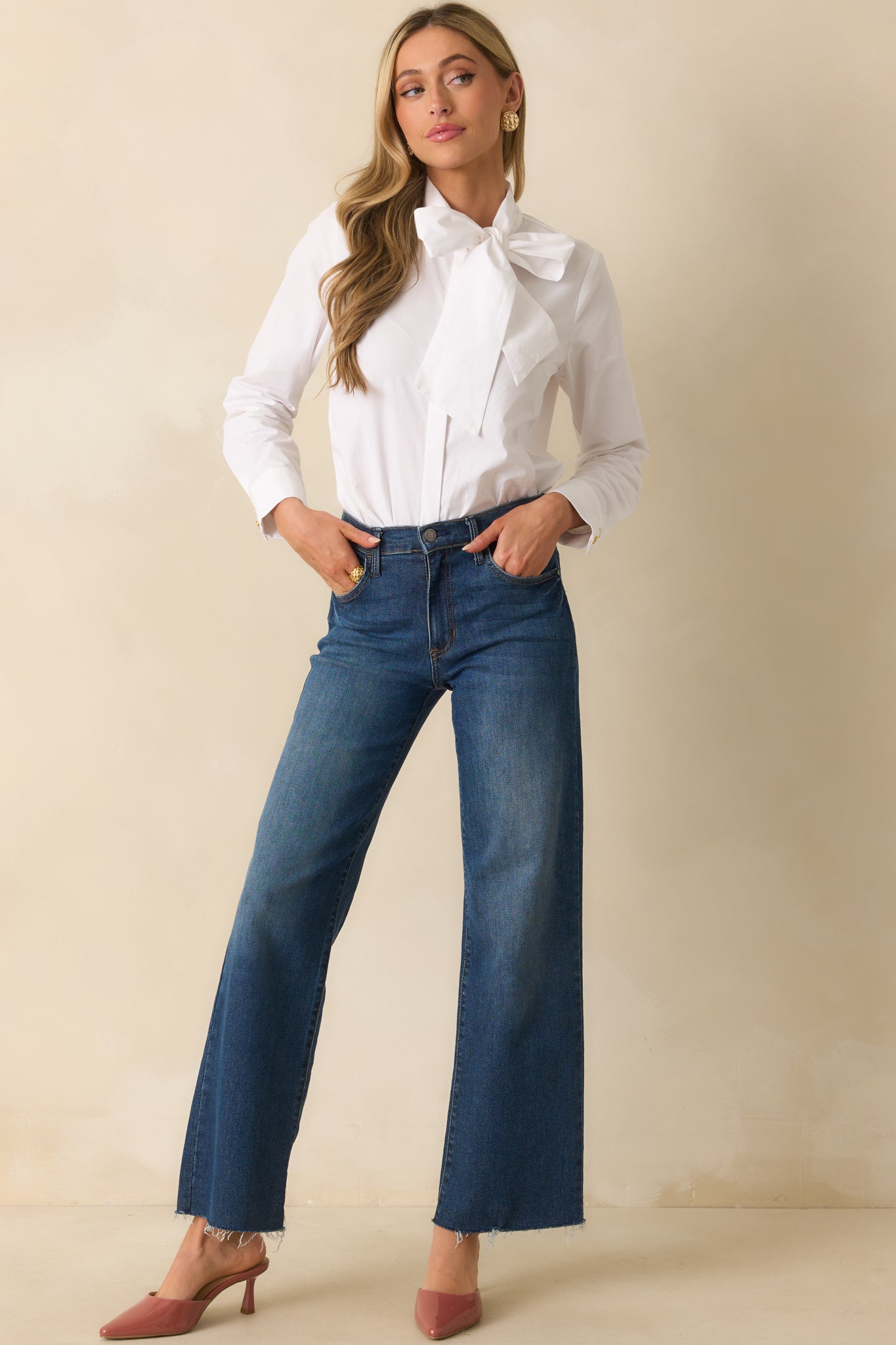 Prosperina Wilshire White Cotton Bow Top