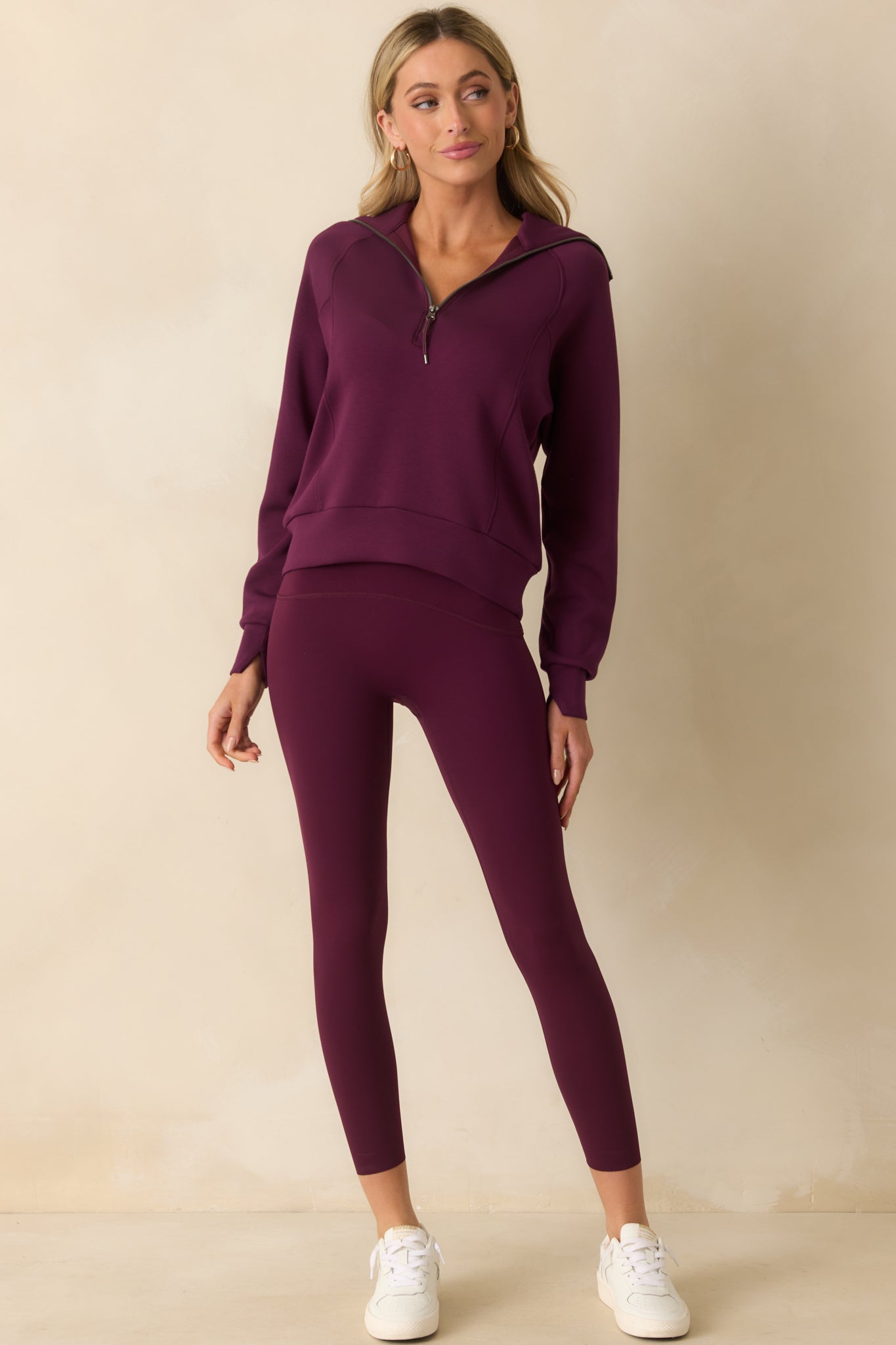 SPANX AirEssentials® Plum Berry Half Zip Pullover