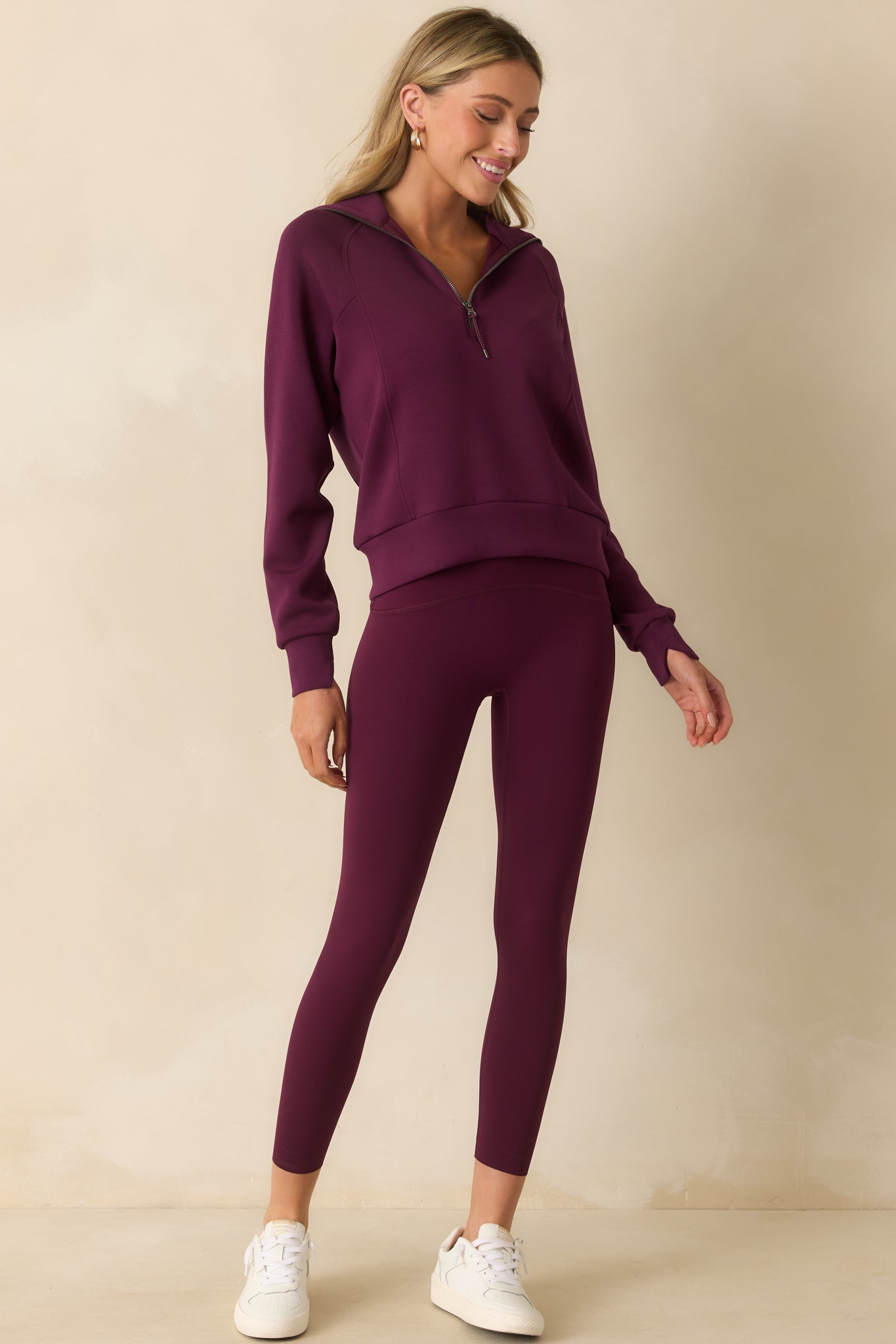 SPANX AirEssentials® Plum Berry Half Zip Pullover
