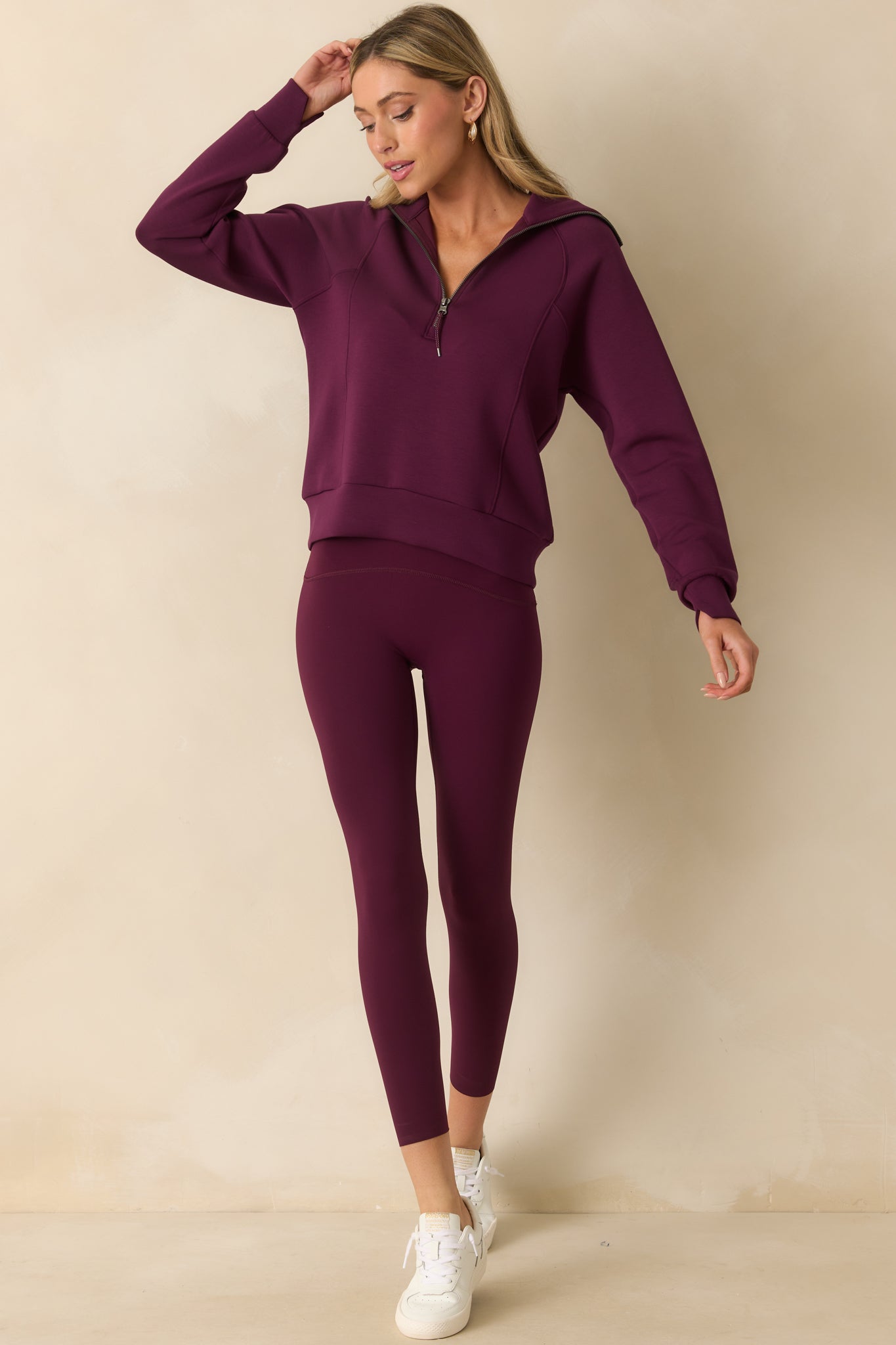 SPANX AirEssentials® Plum Berry Half Zip Pullover