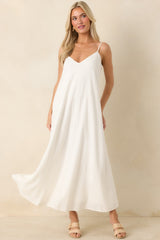 Z Supply Sandcomber White Linen Blend Midi Dress