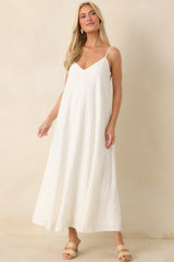 Z Supply Sandcomber White Linen Blend Midi Dress