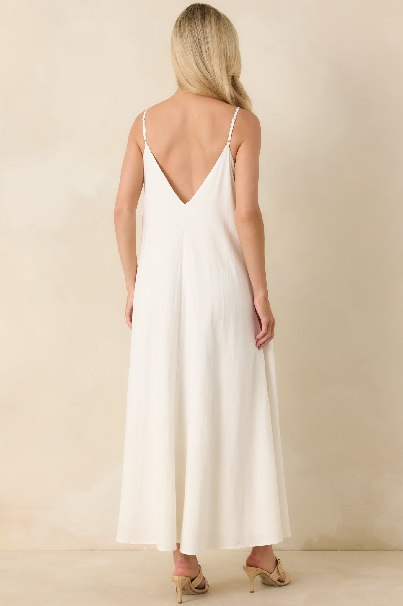 Z Supply Sandcomber White Linen Blend Midi Dress