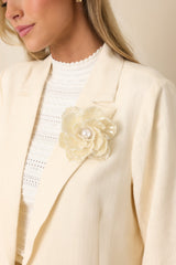 Statement in Bloom Ivory Pearl Floral Clip & Brooch