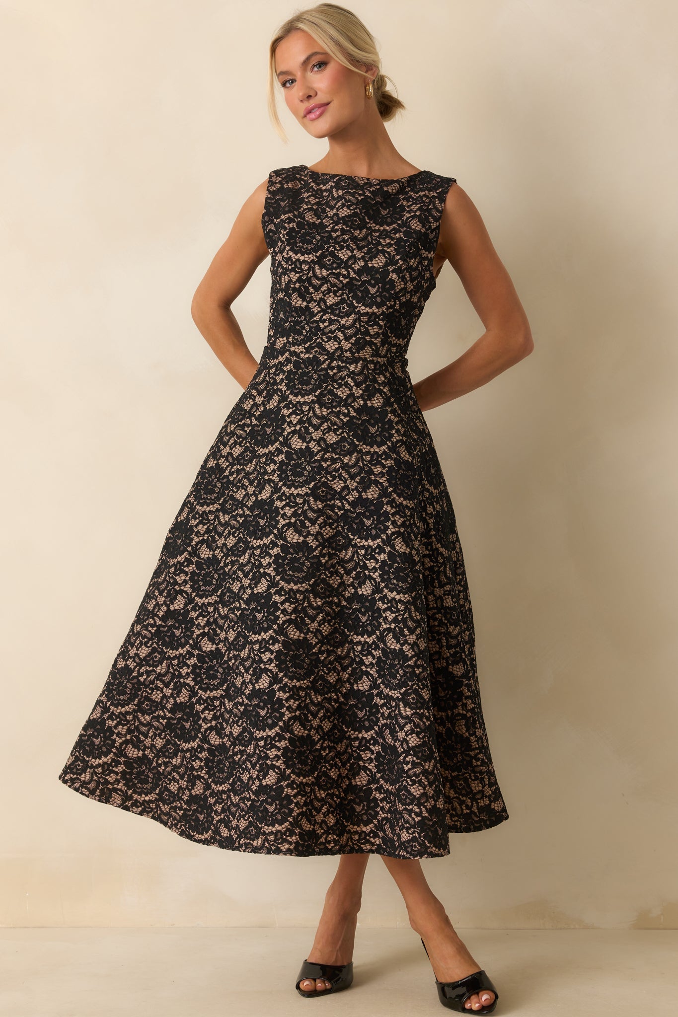 Too Good To Miss Black Floral Lace Sleeveless Maxi Dress