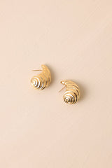 Through The City Textured Gold Spiral Earrings