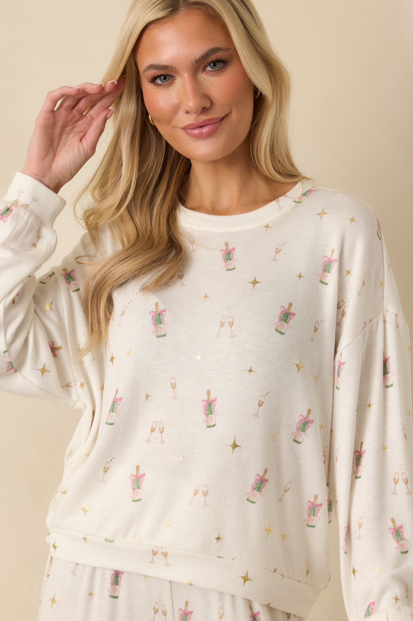 Z Supply Ivory Champs Long Sleeve Top