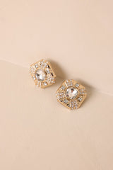 Worth The Wait Gold Rhinestone Earrings