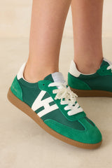 Vintage Havana Nadia Green Suede Lace-Up Sneakers