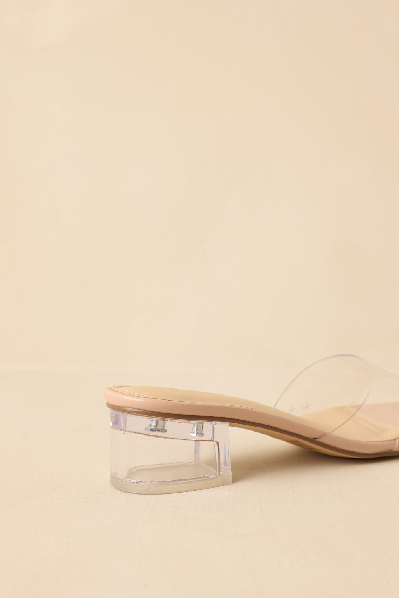 Where I Stand Beige Clear Low Block Heels